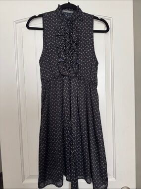 Peppermint Black Ruffle Front Sleeveless Dress from ModCloth